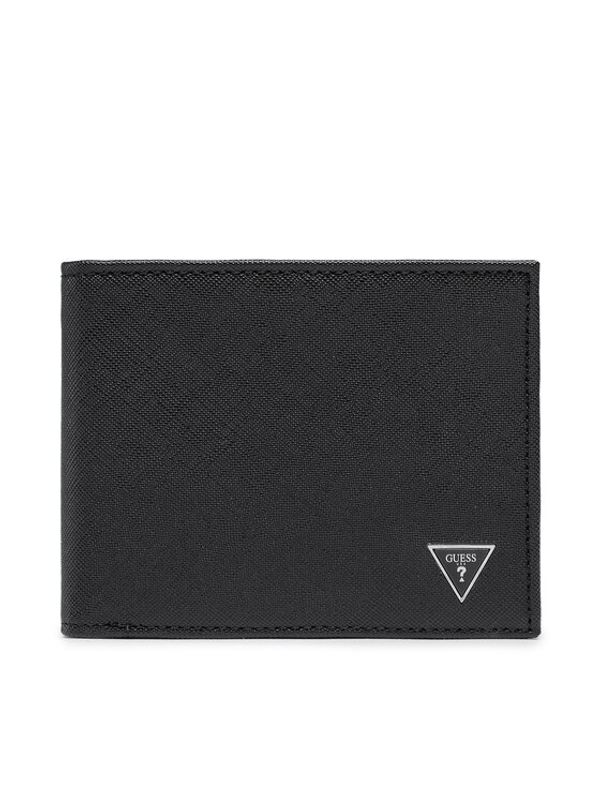 Guess Guess Голям мъжки портфейл Certosa Saffiano Smart Slg SMECRS LEA20 Черен