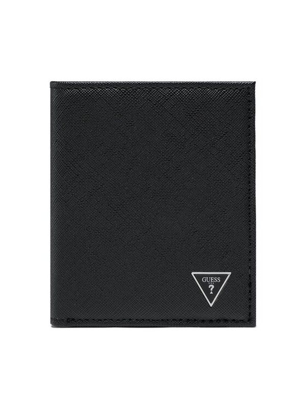 Guess Guess Голям мъжки портфейл Certosa Saffiano Smart Slg SMECRS LEA22 Черен