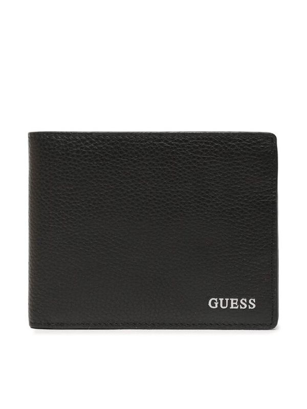 Guess Guess Голям мъжки портфейл Riviera Slg SMRIVI LEA24 Черен