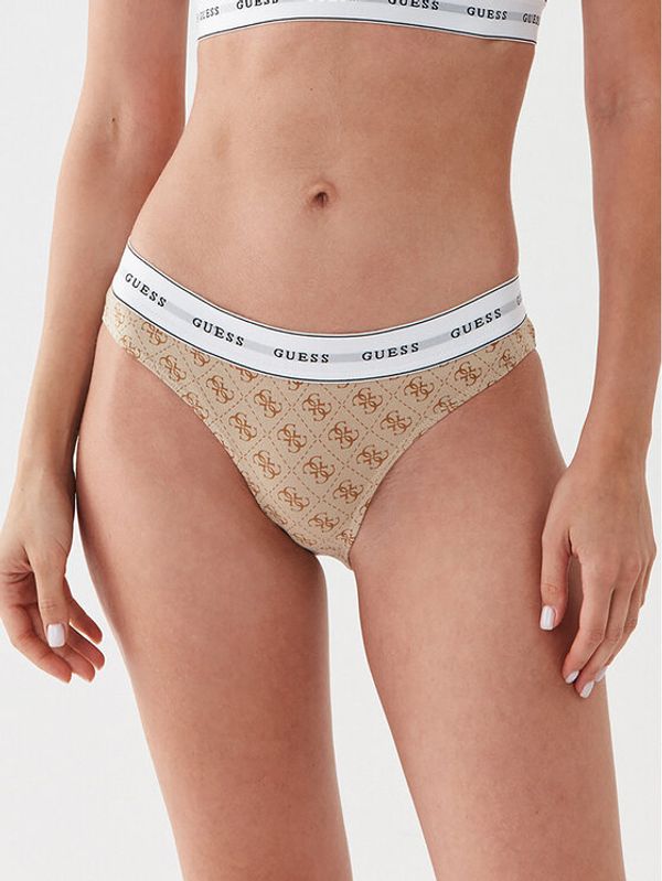 Guess Guess Класически дамски бикини Carrie O97E02 KBOE1 Бежов