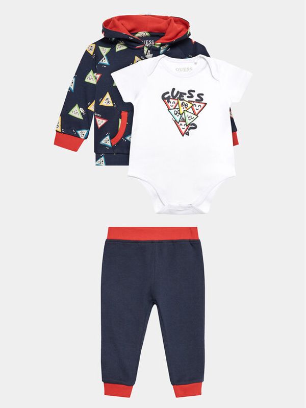 Guess Guess Кмплект суитшърт, боди и спортни панталони P3YG07 KA6W0 Тъмносин Regular Fit