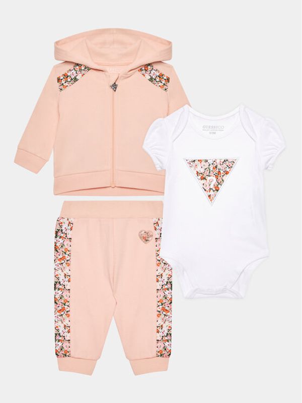 Guess Guess Кмплект суитшърт, боди и спортни панталони S3YG04 KA6W4 Розов Regular Fit