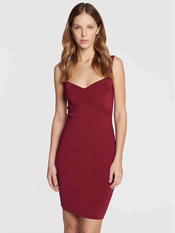 Guess Guess Коктейлна рокля Mirage Anise W2YK0C Z2XY0 Бордо Slim Fit