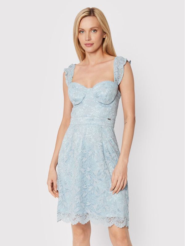 Guess Guess Коктейлна рокля W2YK70 KAQN0 Син Slim Fit
