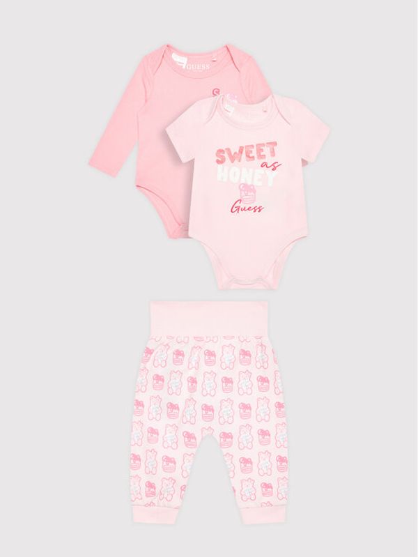 Guess Guess Комплект 2 чифта боди и панталони H1YW04 J1311 Розов Regular Fit
