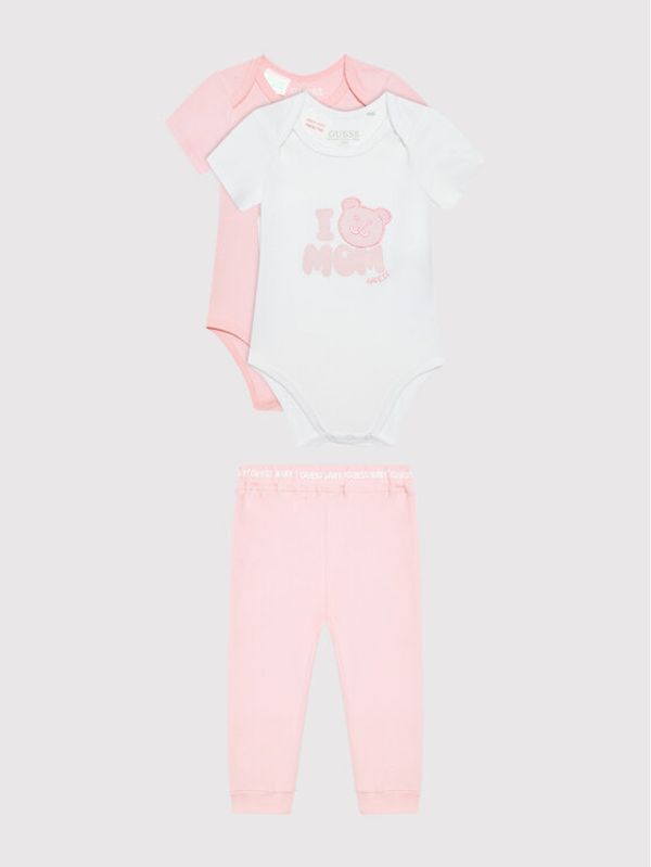 Guess Guess Комплект 2 чифта боди и панталони H2YW01 J1313 Розов Regular Fit