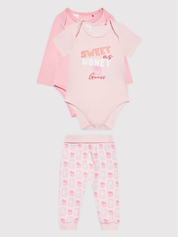 Guess Guess Комплект 2 чифта боди и панталони H2YW07 J1313 Розов Regular Fit