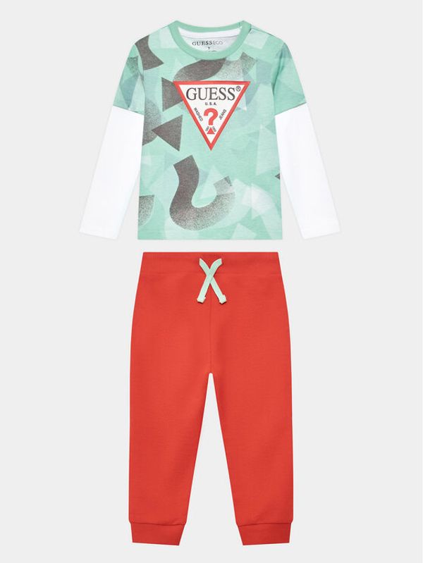 Guess Guess Комплект блуза и панталон N3YG01 K8HM3 Зелен Regular Fit