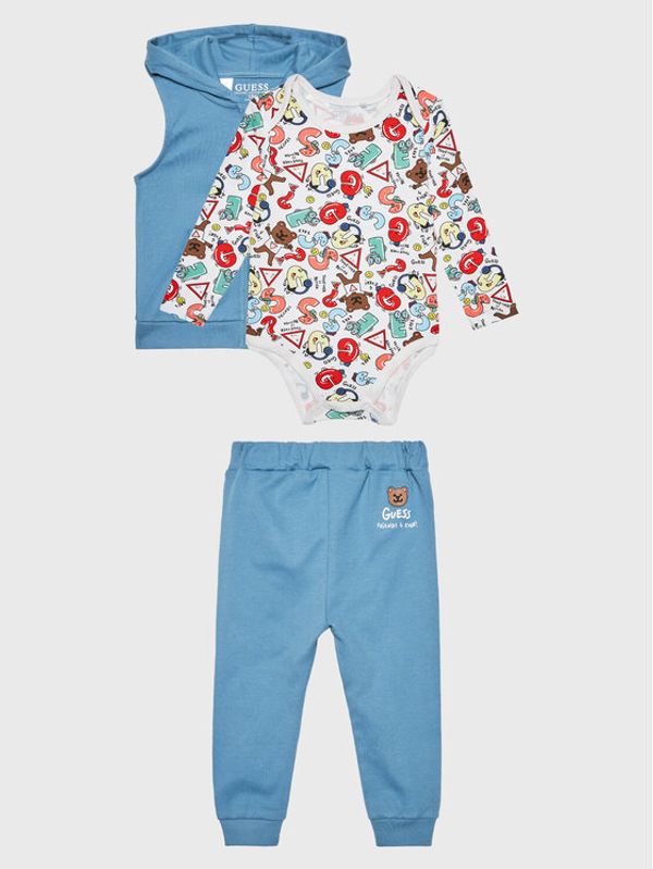 Guess Guess Комплект боди, панталон и елек H3RW06 KA6W3 Син Regular Fit
