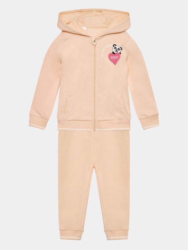 Guess Guess Комплект суитшърт и панталон от плат A3YG10 KAN04 Розов Regular Fit