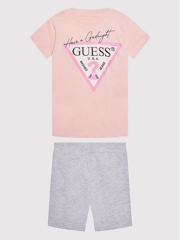 Guess Guess Комплект тишърт и спортни шорти H1BJ10 K8HM0 Розов Regular Fit