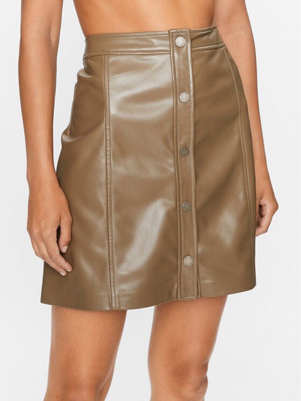 Guess Guess Кожена пола W3YD65 WF8Q0 Зелен Regular Fit