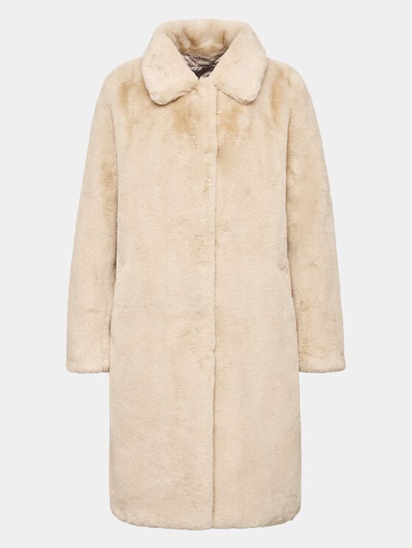 Guess Guess Кожено палто Angelica W2BL88 WF2A0 Екрю Regular Fit