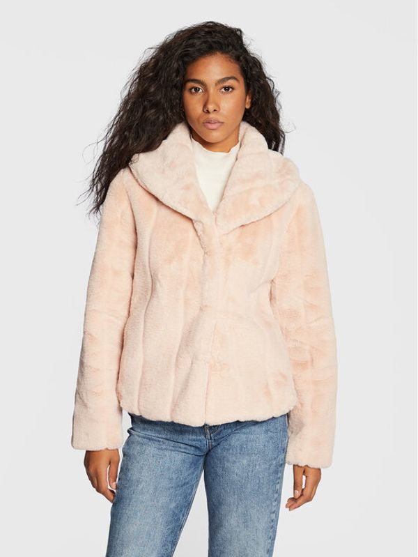 Guess Guess Кожено палто New Sophy W0BL0N WDCH0 Розов Regular Fit