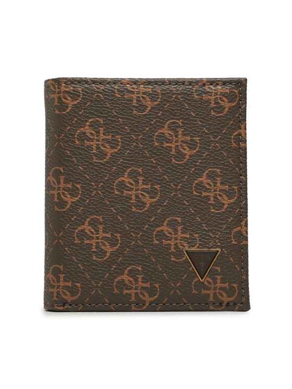 Guess Guess Малък мъжки портфейл SMEVZL LEA22 Кафяв