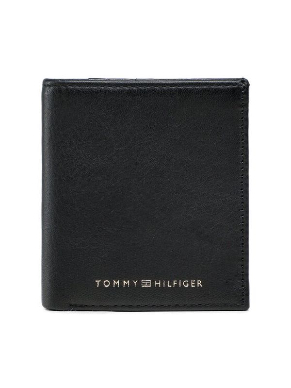 Guess Guess Малък мъжки портфейл Th Premium Leather Trifold AM0AM10992 Черен