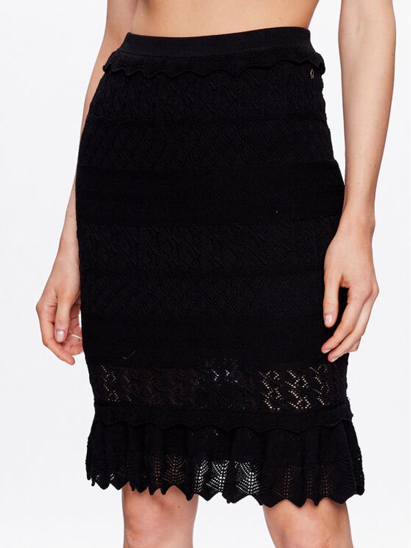 Guess Guess Мини пола Pointelle Deeta W3GD41 Z36H2 Черен Slim Fit