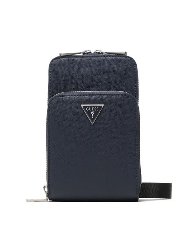 Guess Guess Мъжка чантичка Certosa Saffiano Smart HMECSA P3227 Тъмносин