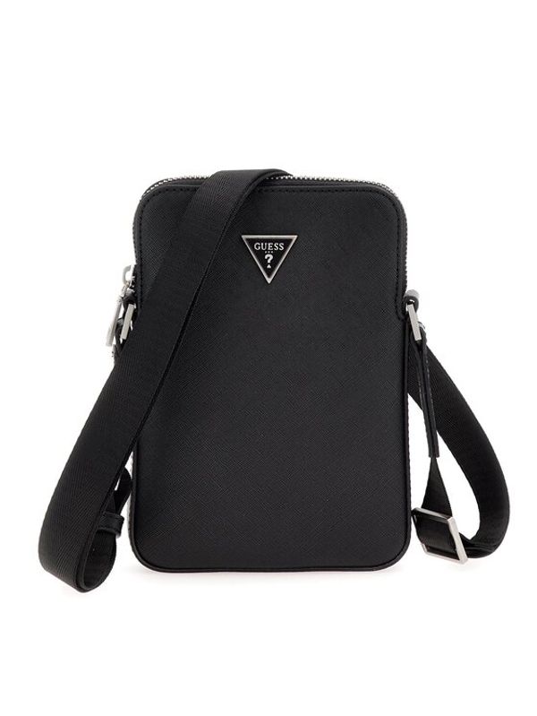 Guess Guess Мъжка чантичка Certosa Saffiano Smart Mini Bags HMECSA P3381 Черен