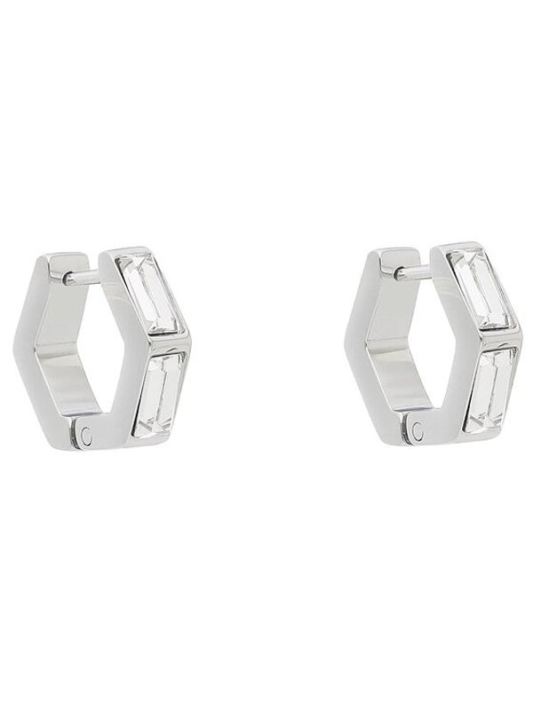 Guess Guess Обици Huggie Me JUBE03 133JW Сребърно родиево покритие