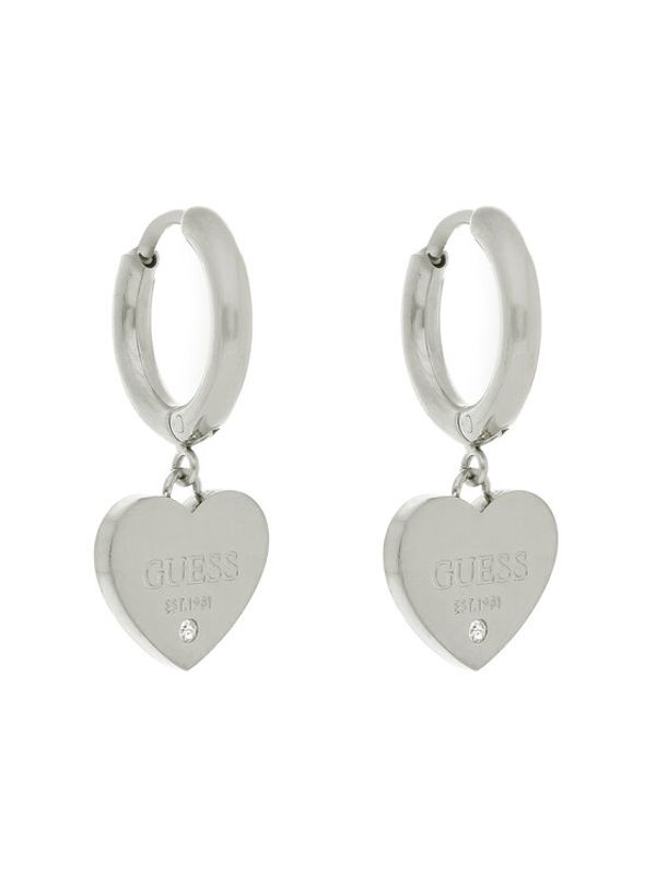 Guess Guess Обици Huggie Me JUBE03 145JW Сребърно родиево покритие