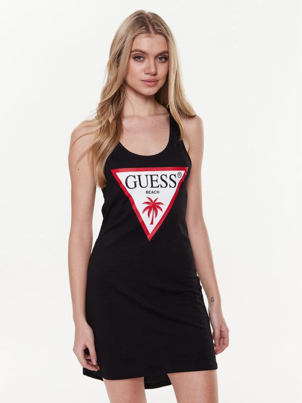 Guess Guess Плажна рокля Logo E3GP03 JA914 Черен Regular Fit