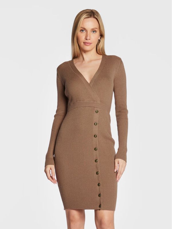 Guess Guess Плетена рокля Alexandra W2BK39 Z2V42 Бежов Slim Fit