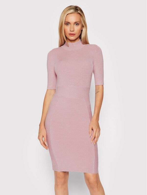 Guess Guess Плетена рокля Allison W1BK53 Z2BF0 Розов Slim Fit