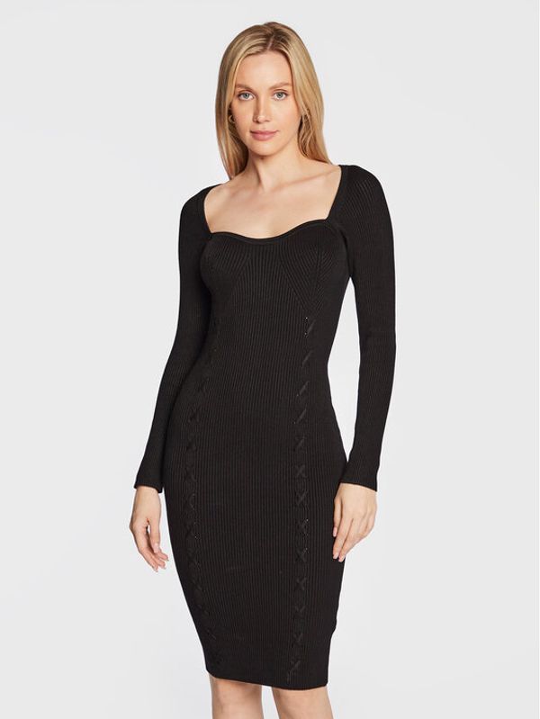 Guess Guess Плетена рокля Bodycon W2BK55 Z2YJ2 Черен Slim Fit