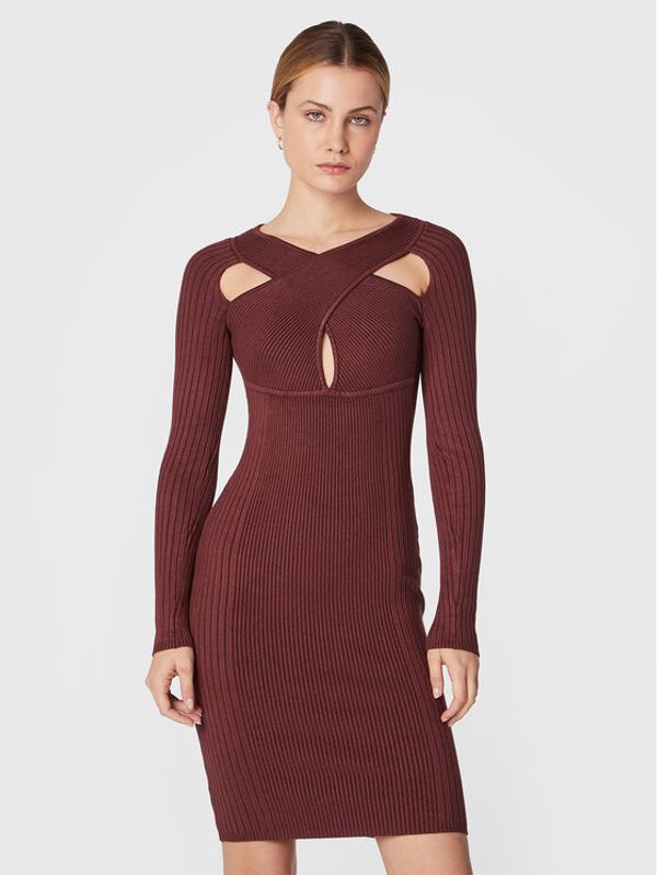 Guess Guess Плетена рокля Elsie W2BK06 Z2YJ2 Кафяв Slim Fit