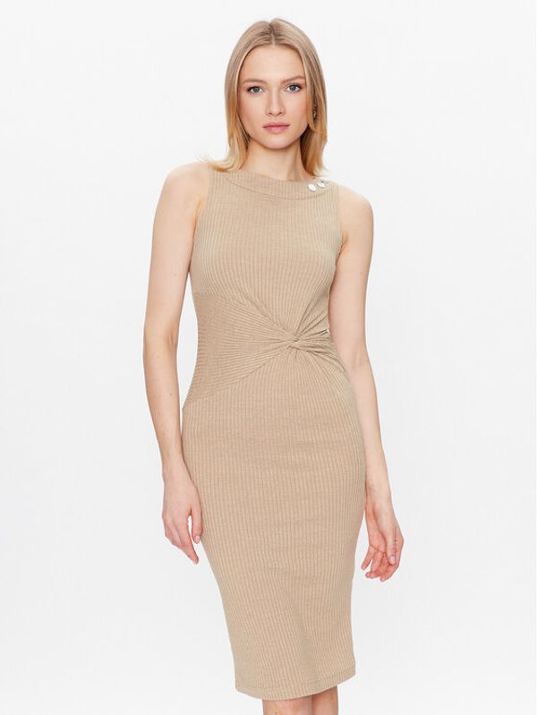 Guess Guess Плетена рокля Ernestine W3GK25 KBPF0 Бежов Slim Fit