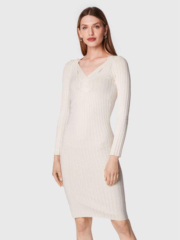 Guess Guess Плетена рокля Gabrielle W2BK28 Z2V42 Бял Slim Fit