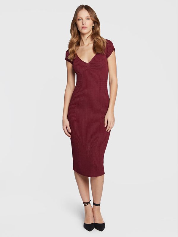 Guess Guess Плетена рокля Lynx W2RK46 Z2UK0 Бордо Slim Fit