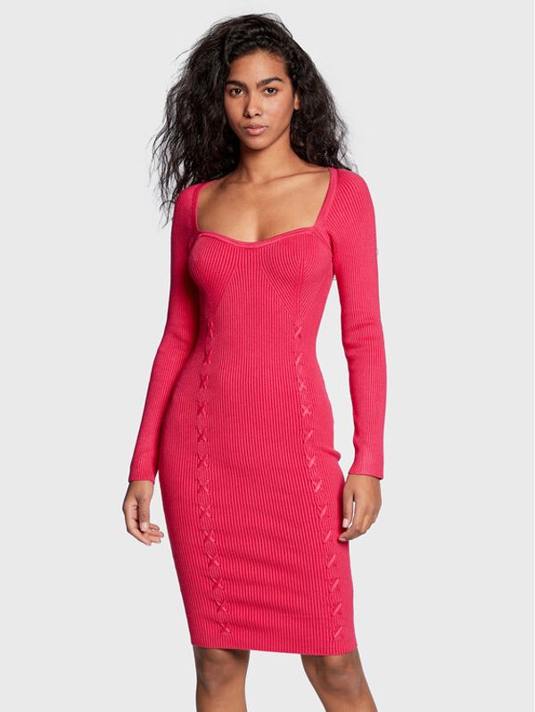 Guess Guess Плетена рокля Margot W2BK55 Z2YJ2 Розов Slim Fit
