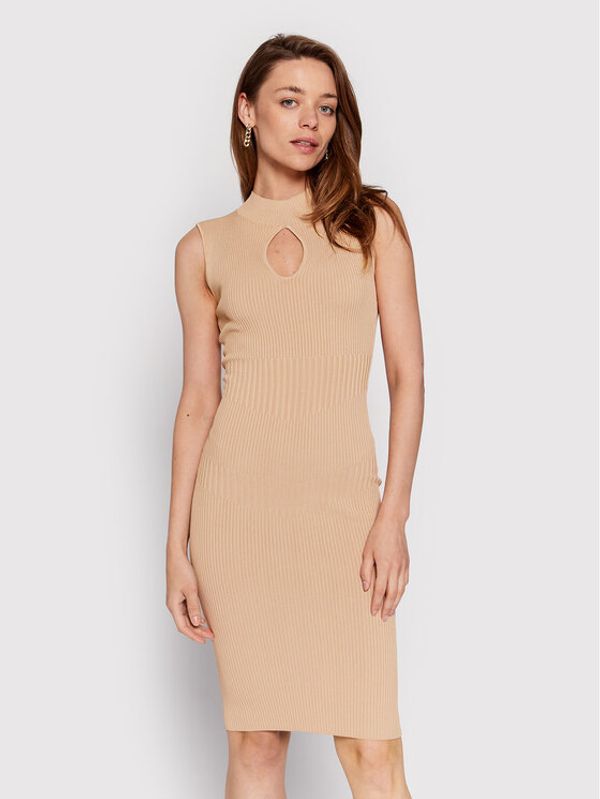 Guess Guess Плетена рокля W2YK63 Z2U00 Бежов Slim Fit
