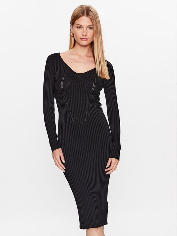 Guess Guess Плетена рокля W3YK21 Z2U00 Черен Slim Fit