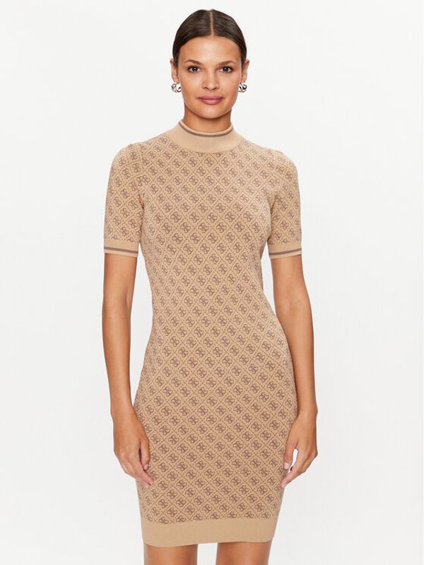 Guess Guess Плетена рокля W3YK39 Z37K0 Кафяв Slim Fit