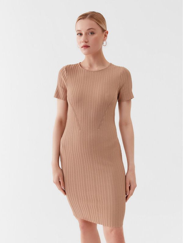 Guess Guess Плетена рокля W3YK60 Z2U00 Бежов Regular Fit
