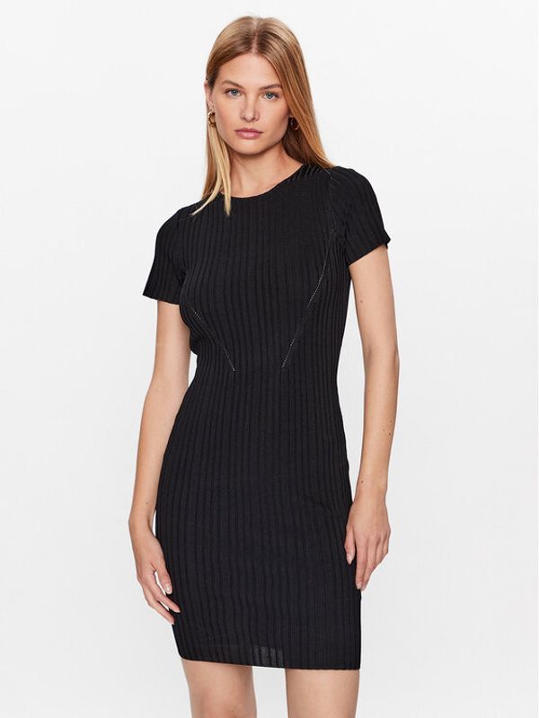 Guess Guess Плетена рокля W3YK60 Z2U00 Черен Slim Fit