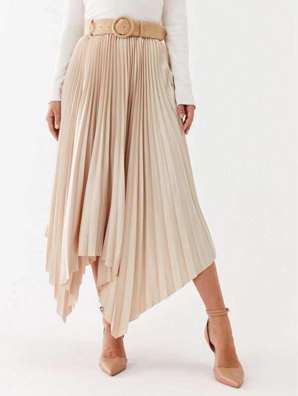 Guess Guess Плисирана пола W3YD84 WFJU0 Бежов Regular Fit