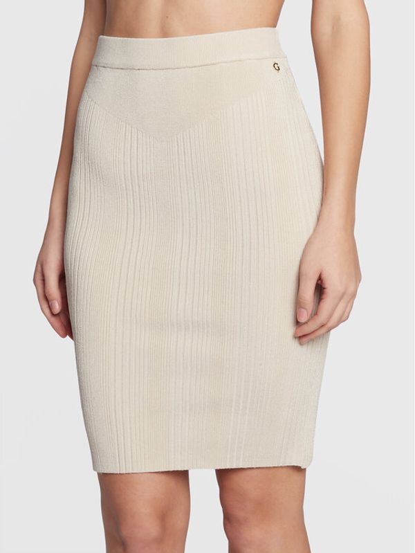 Guess Guess Пола тип молив W2YD15 Z2XY0 Екрю Slim Fit