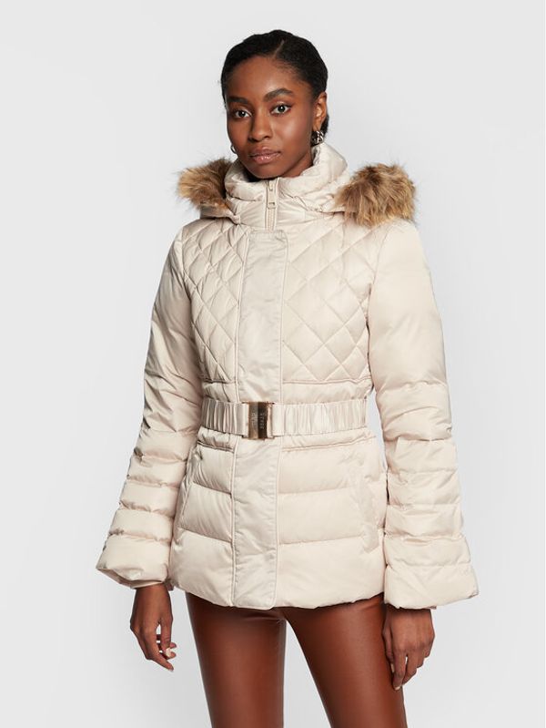 Guess Guess Пухено яке Laurie W2BL60 WEX52 Бежов Regular Fit