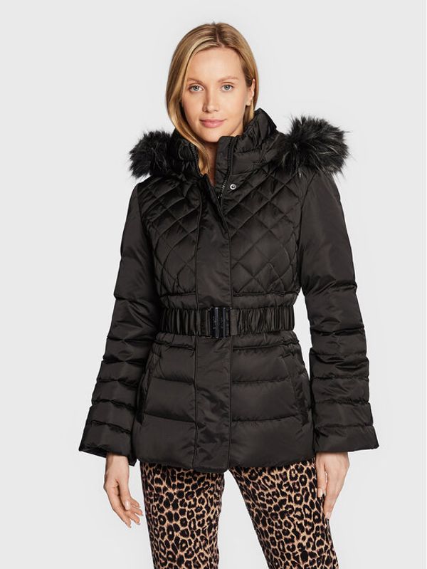 Guess Guess Пухено яке Laurie W2BL60 WEX52 Черен Regular Fit