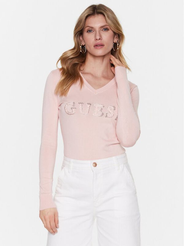 Guess Guess Пуловер Anne W3GR36 Z2NQ2 Розов Regular Fit