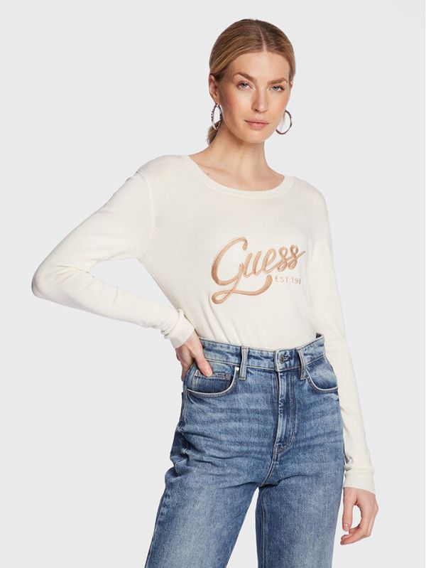 Guess Guess Пуловер Edie W3GR37 Z2NQ2 Екрю Slim Fit