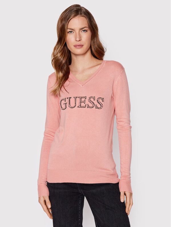 Guess Guess Пуловер W2YR26 Z2NQ0 Розов Regular Fit
