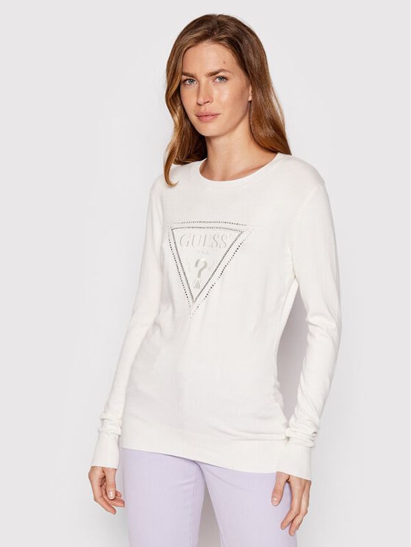 Guess Guess Пуловер W2YR29 Z2NQ0 Бял Regular Fit