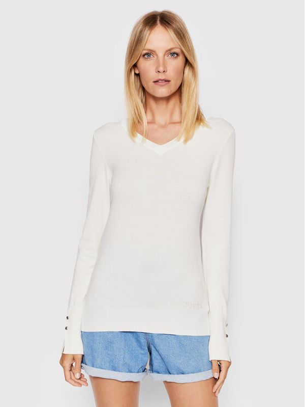 Guess Guess Пуловер W2YR31 Z2V62 Бял Regular Fit