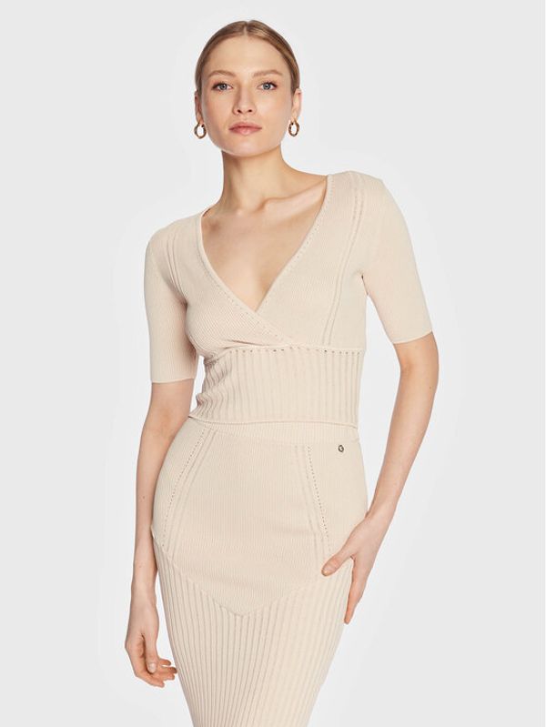 Guess Guess Пуловер W3GR17 Z2U00 Бежов Regular Fit