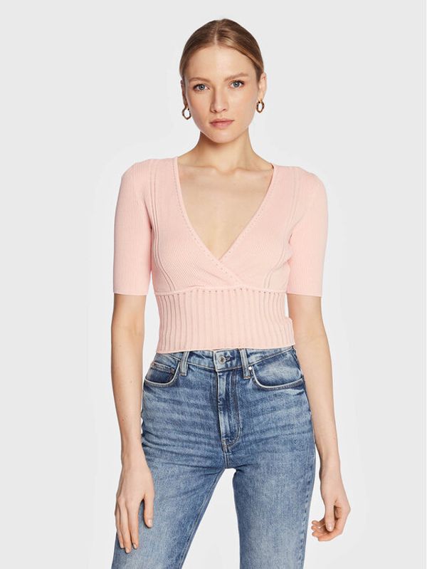 Guess Guess Пуловер W3GR17 Z2U00 Розов Regular Fit